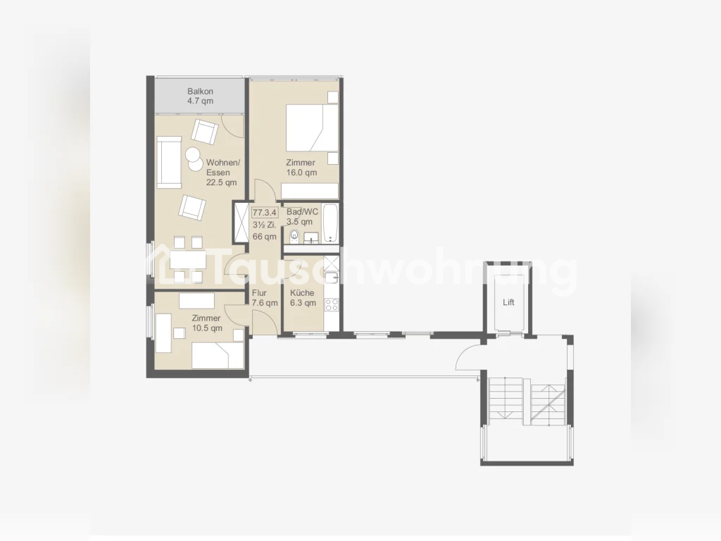 Appartement de 3 ½ pièces