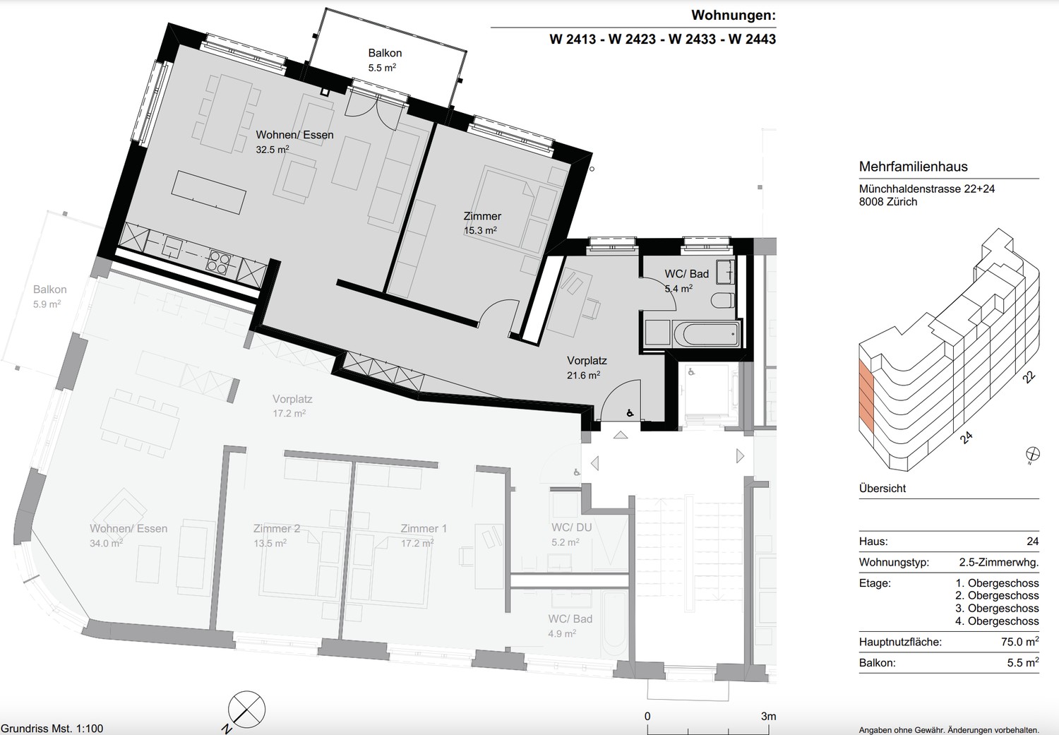 2 ½ Zimmer Wohnung, Foto 3 von 4