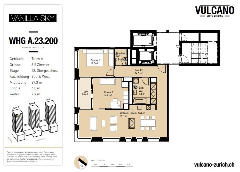 2 ½ rooms apartment