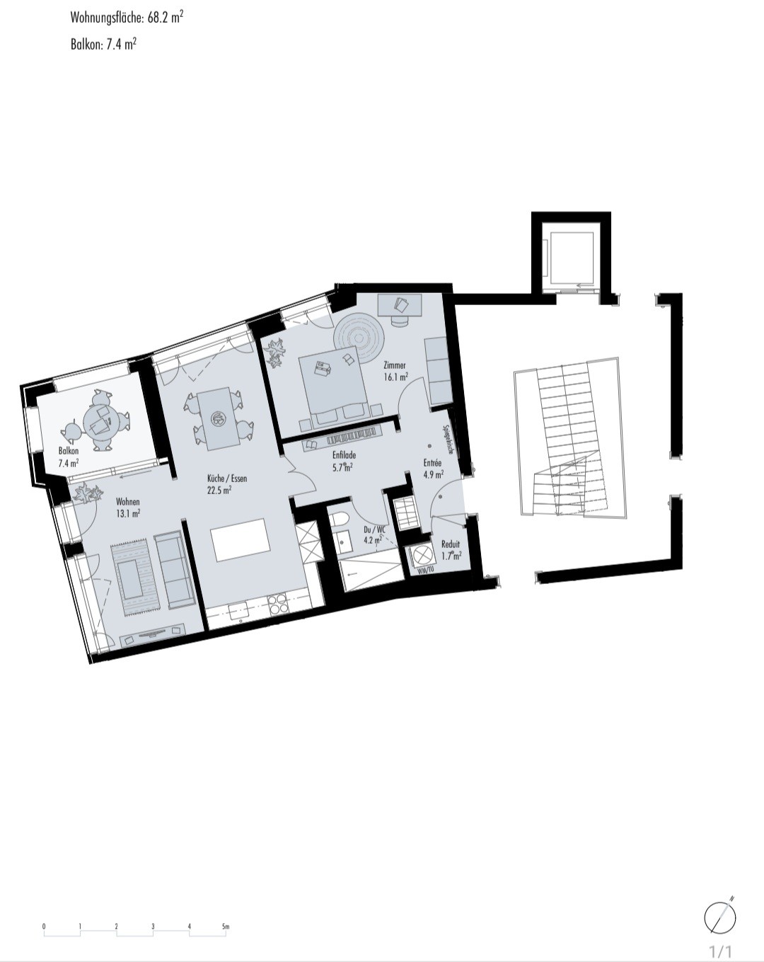Appartement de 1 ½ pièces