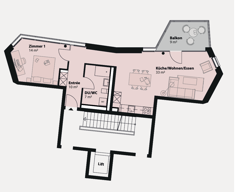 2 ½ rooms apartment