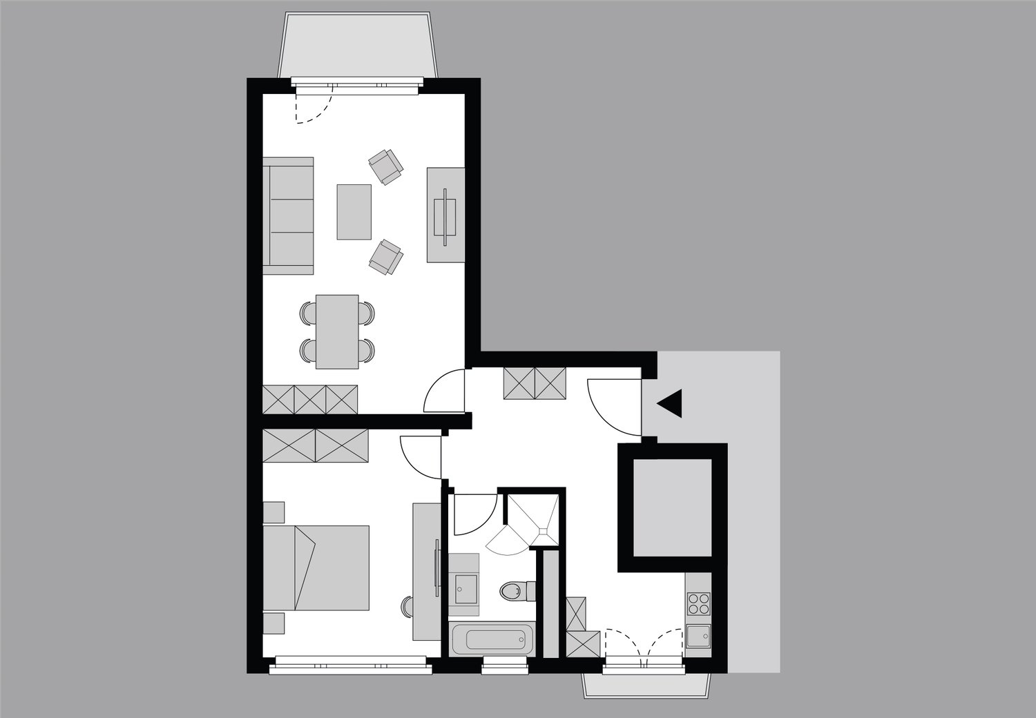 2 Zimmer möbliertes Apartment, Foto 8 von 8