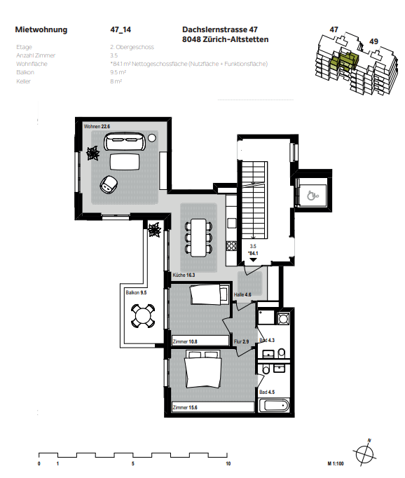 Appartement de 3 ½ pièces