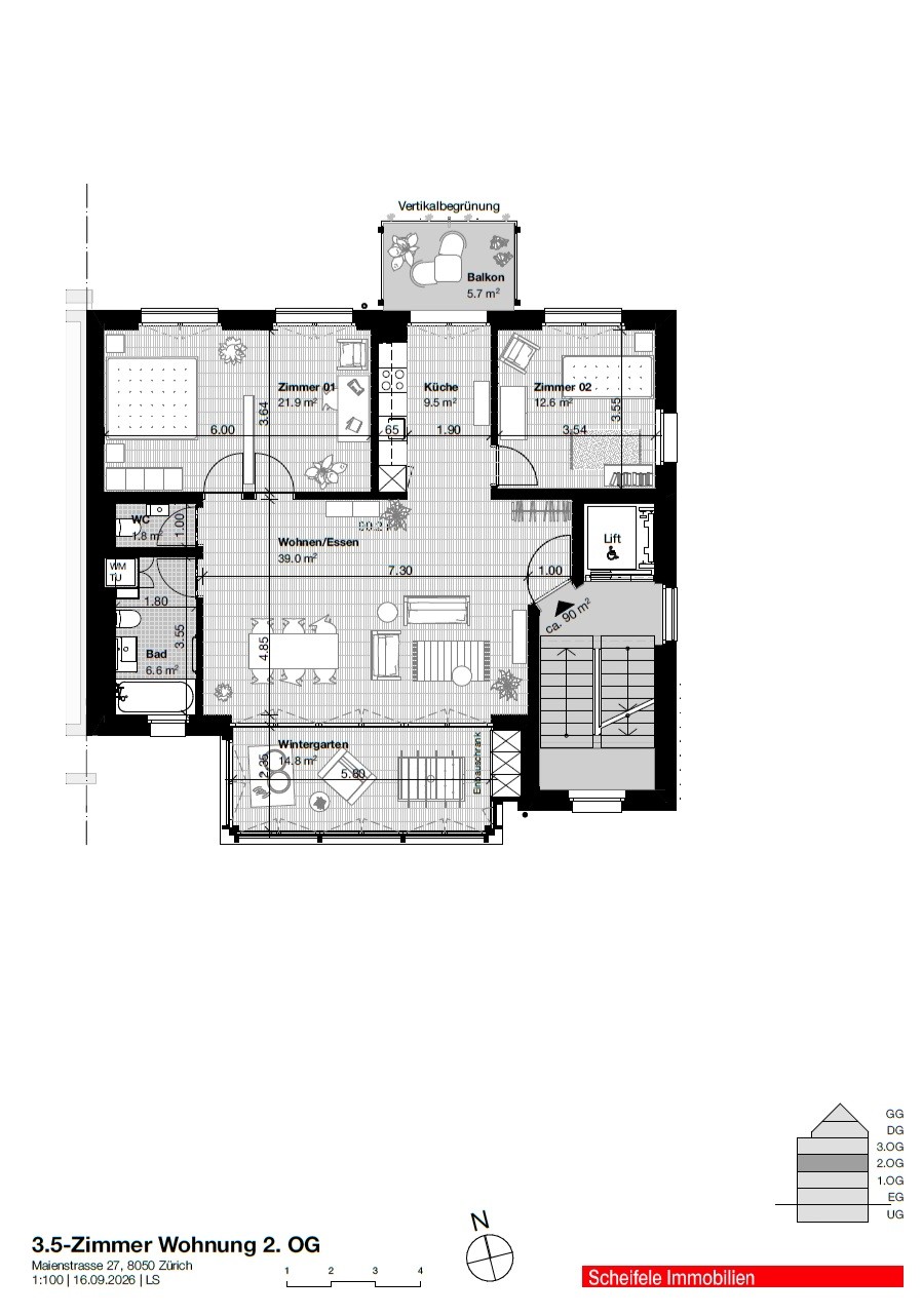 Appartamento di 3 ½ locali, foto 5 di 7
