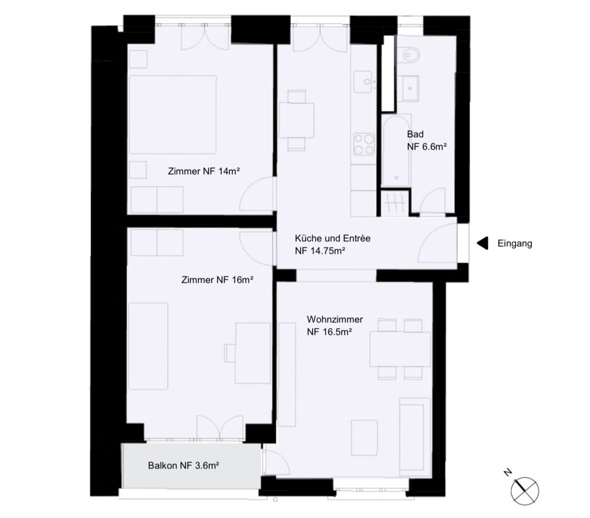 3 ½ rooms apartment