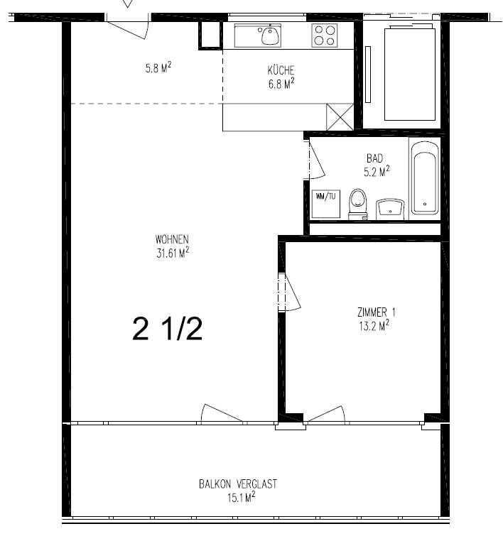 Appartement de 2 ½ pièces
