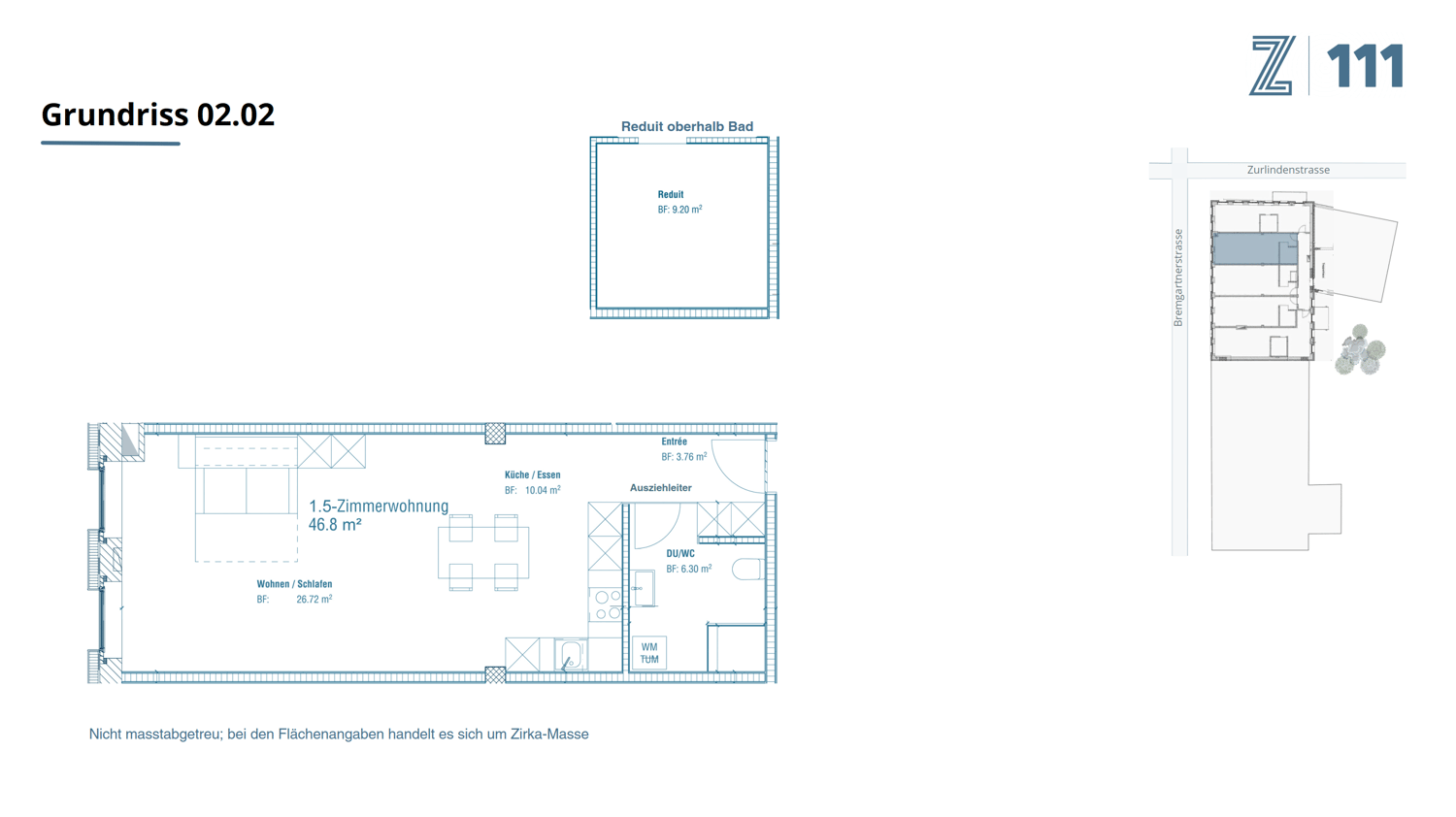 1 ½ rooms apartment