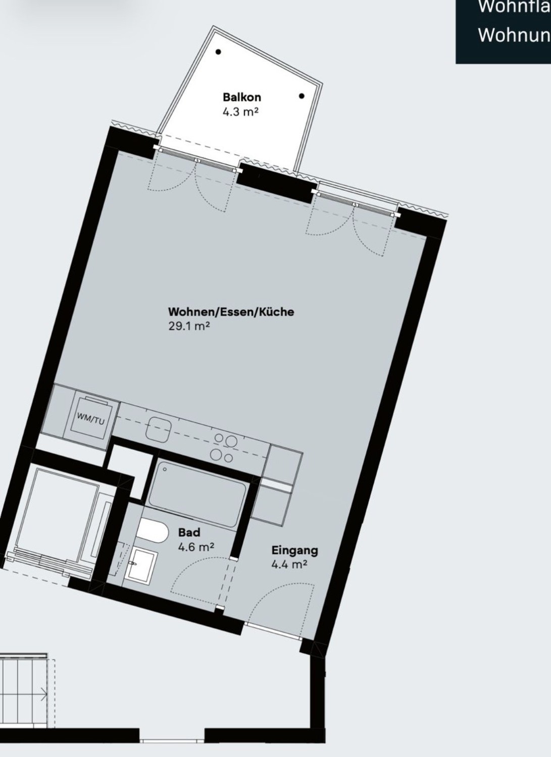 1 ½ rooms apartment