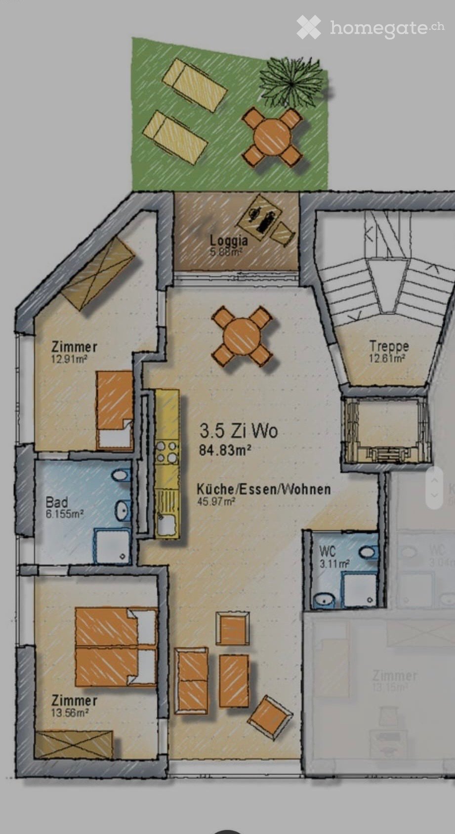 Appartamento di 3 ½ locali, foto 2 di 3