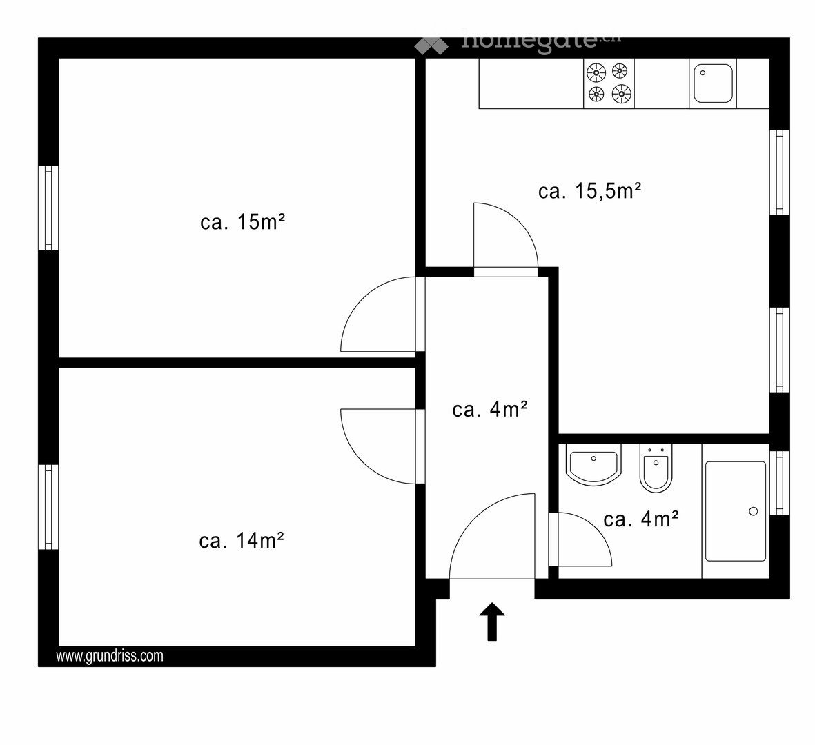 2 rooms apartment