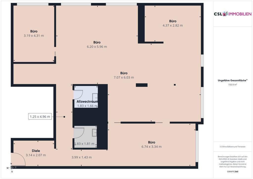 190m² office