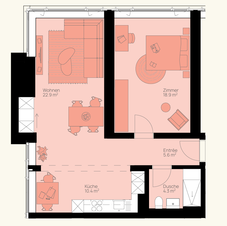 2 ½ rooms apartment