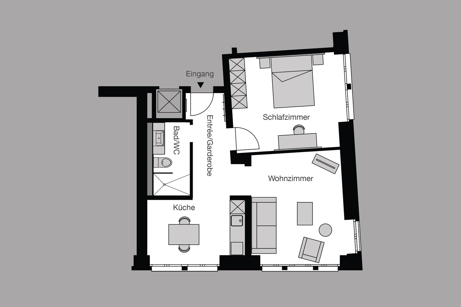 2-Zimmer-Wohnung