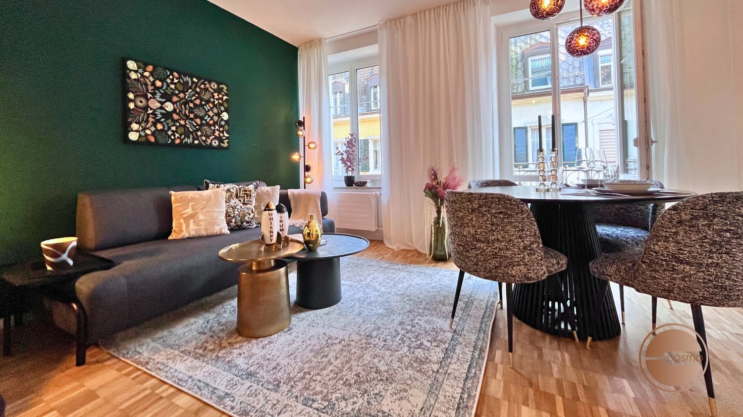 3 rooms furnished flat