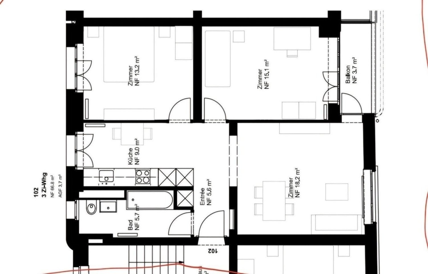 Appartamento di 3 locali, foto 9 di 9