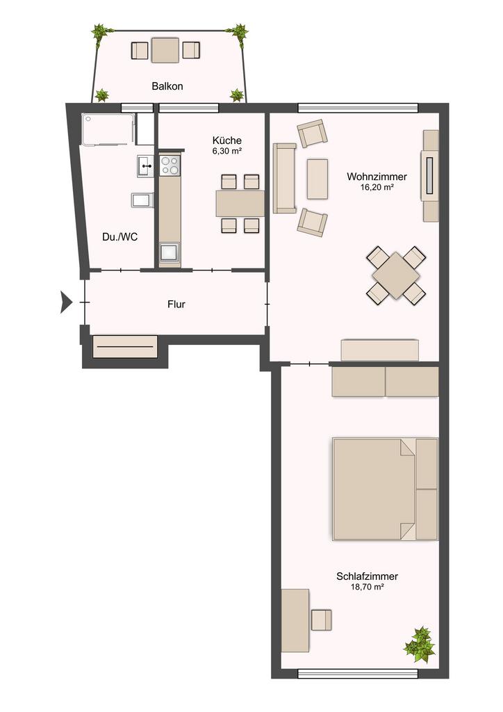 2 rooms apartment