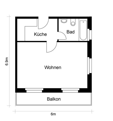 1 room apartment, Foto 6 von 6